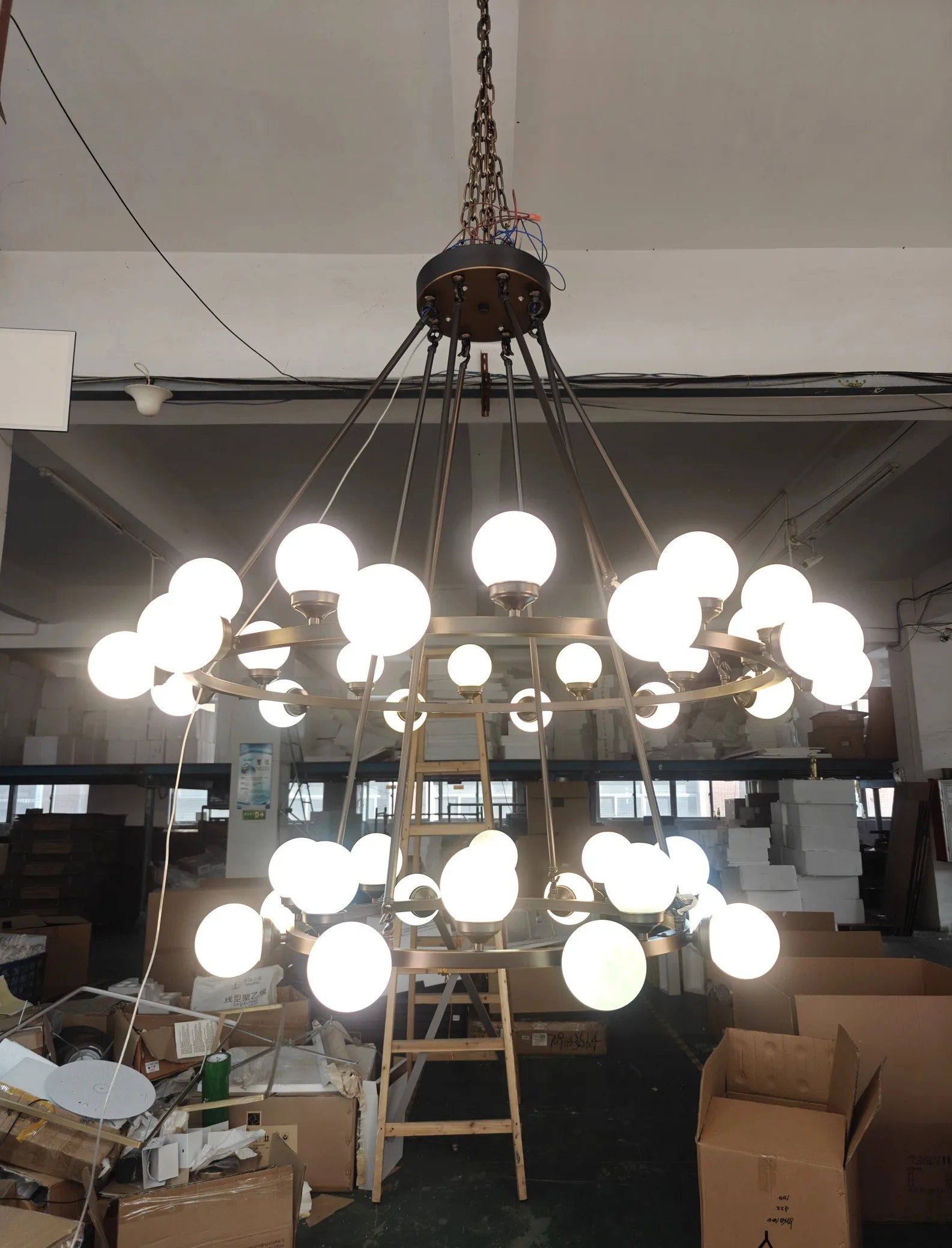 Elegant chandelier lighting fixture with cascading crystal accents